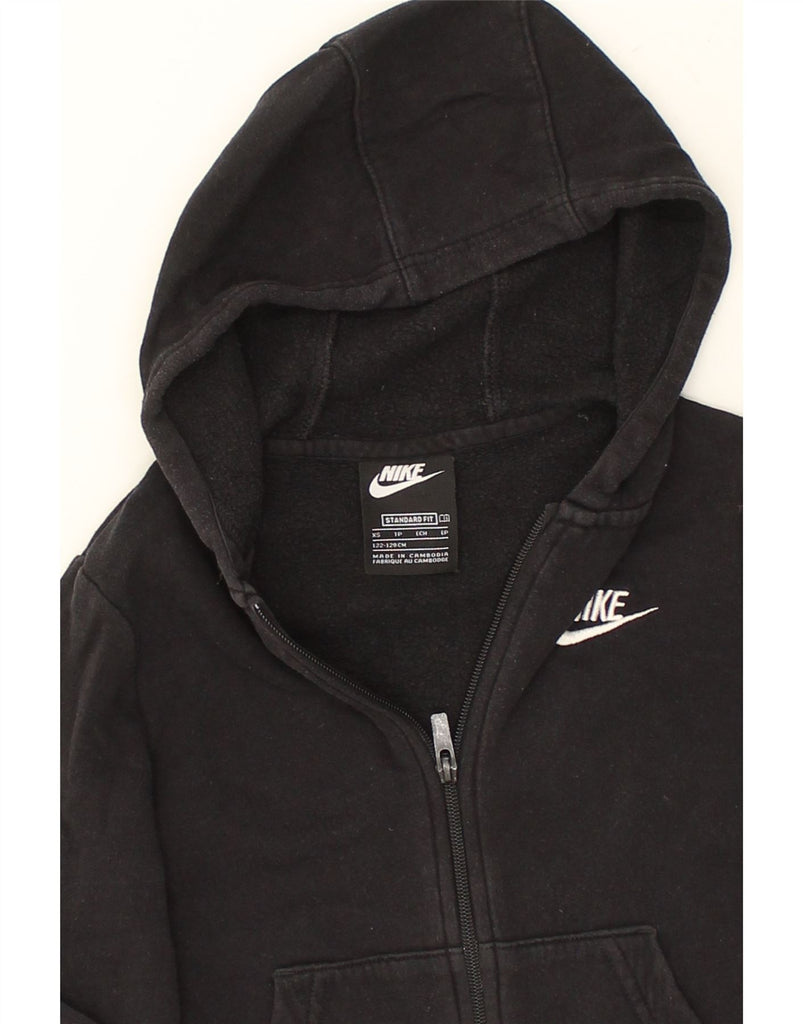 NIKE Boys Zip Hoodie Sweater 7-8 Years XS Black Cotton | Vintage Nike | Thrift | Second-Hand Nike | Used Clothing | Messina Hembry 