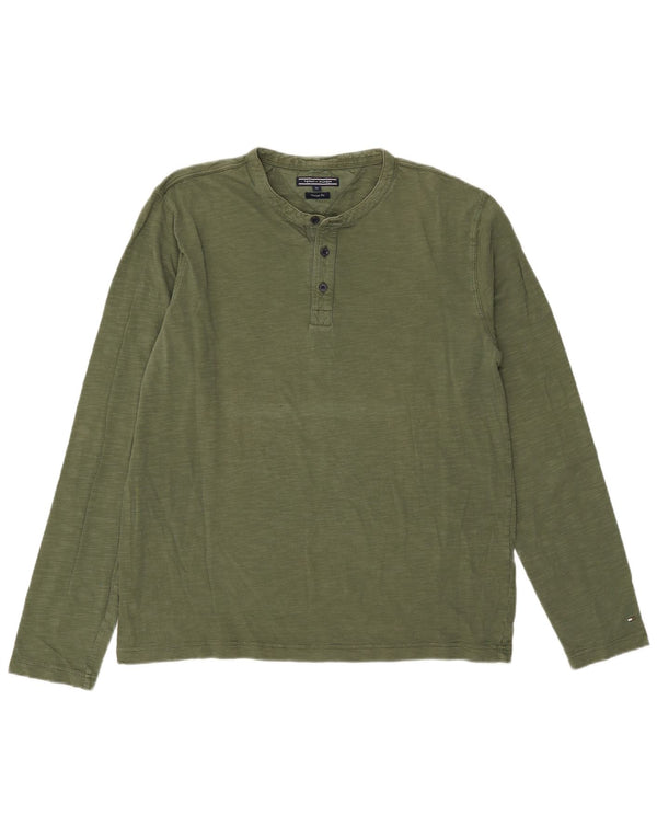 Tommy Hilfiger Mens Top Long Sleeve XL Khaki Cotton