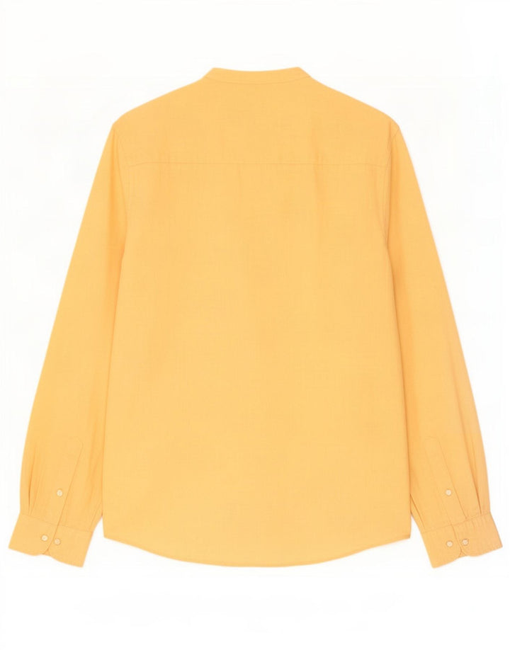 Zara Mens Shirt Small Yellow Linen