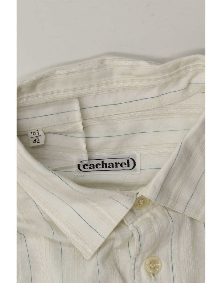 Cacharel Mens Shirt Size 42 16 1/2 Large White Striped