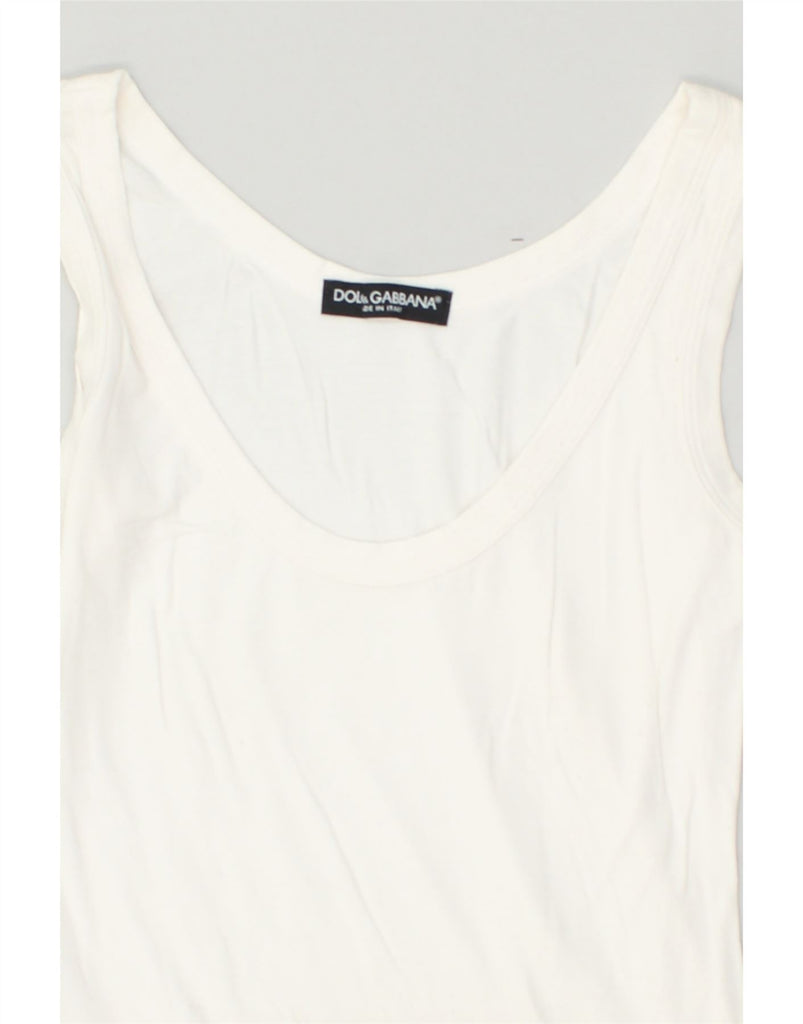 DOLCE & GABBANA Womens Vest Top IT 38 XS Off White | Vintage Dolce & Gabbana | Thrift | Second-Hand Dolce & Gabbana | Used Clothing | Messina Hembry 