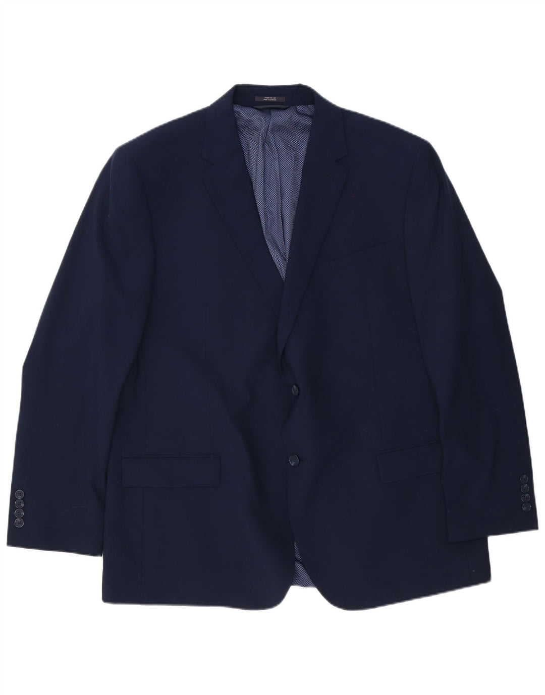 Marks & Spencer Mens Long 2 Button Blazer Jacket UK 48 4XL Navy Blue Wool