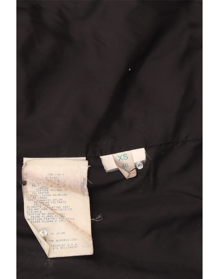Sergio Tacchini Womens Hooded Padded Jacket UK 6 XS Black Polyamide