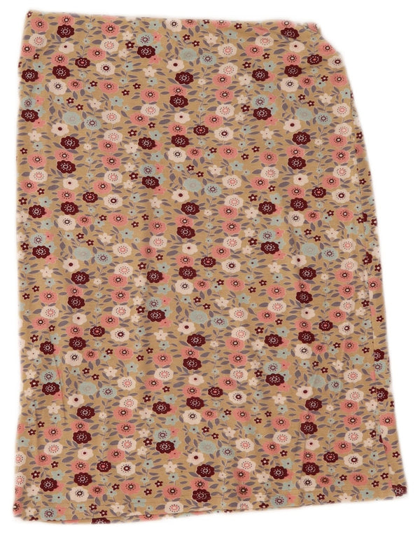 Onyx Womens Straight Skirt US 1 XS W28 Beige Floral Viscose