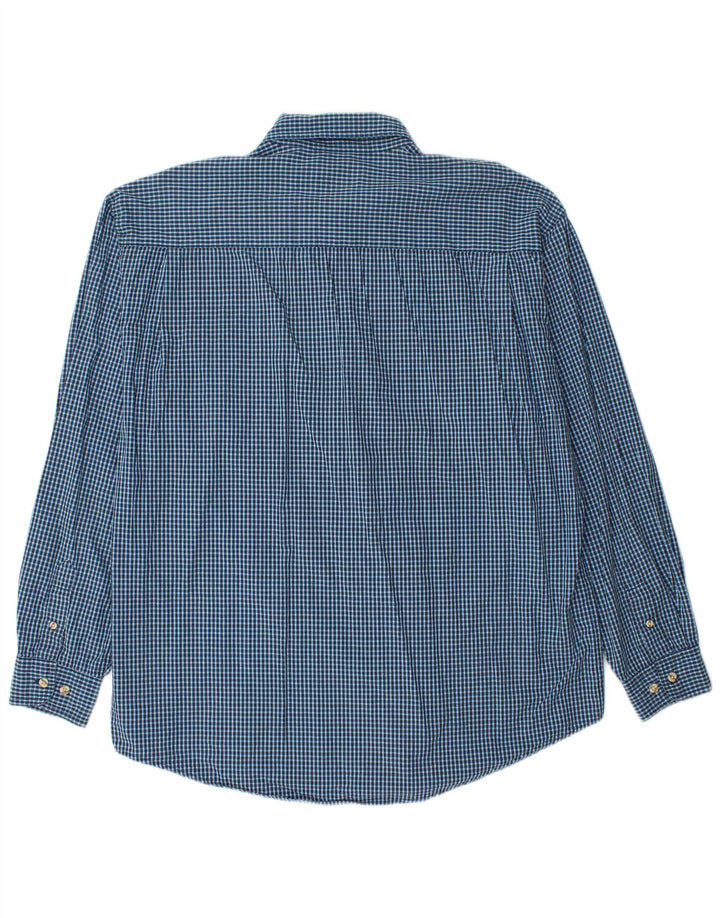 Wrangler Mens Shirt Large Blue Check Cotton