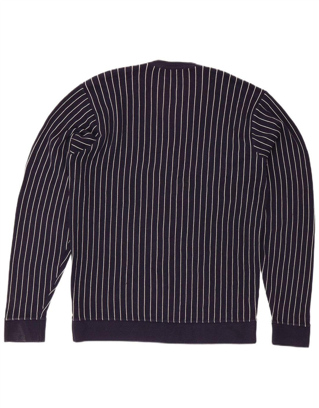 Lacoste Mens V-Neck Jumper Sweater Size 4 Medium Navy Blue Striped
