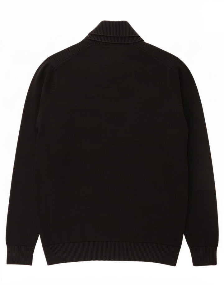 Jack & Jones Mens Shawl Neck Jumper Sweater Small Black