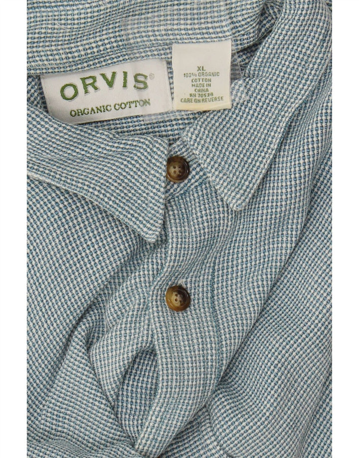 Orvis Mens Shirt XL Blue Cotton