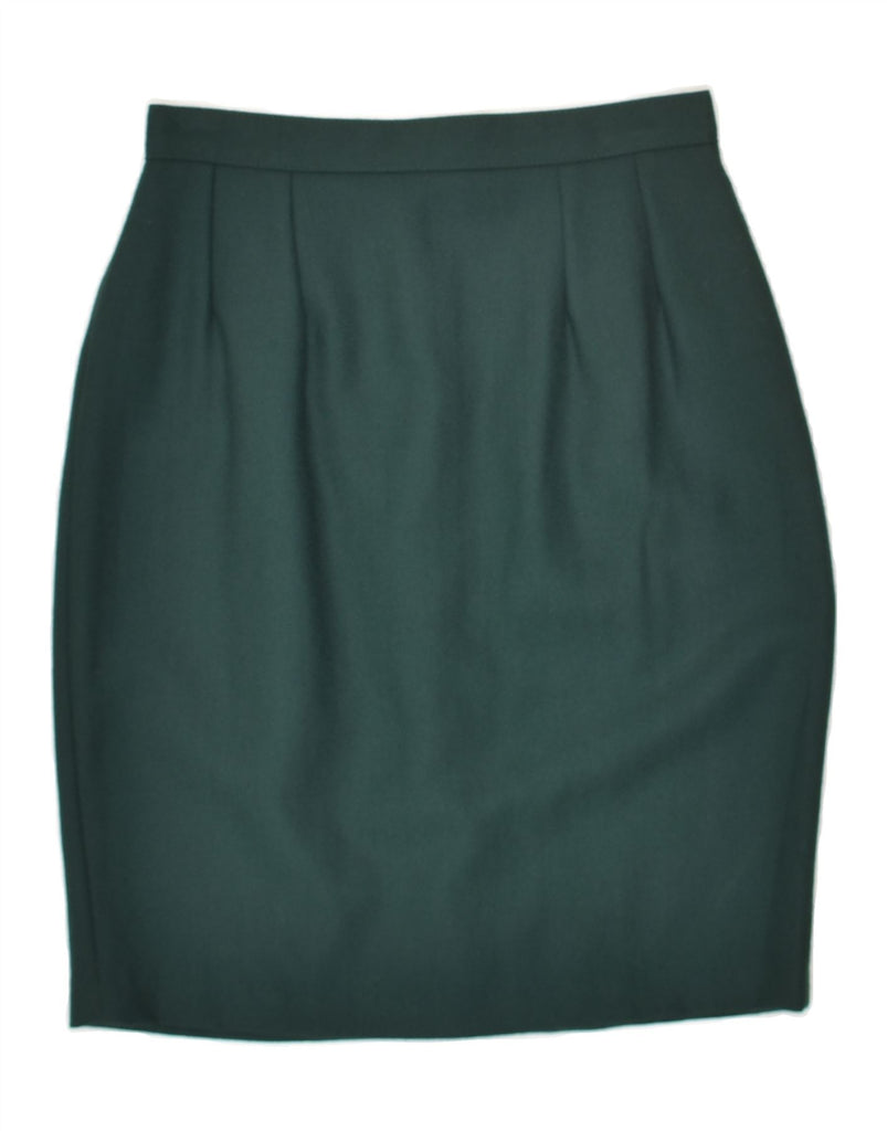 VINTAGE Womens Pencil Skirt IT 42 Medium W26  Green Wool Vintage Vintage and Second-Hand Vintage from Messina Hembry 