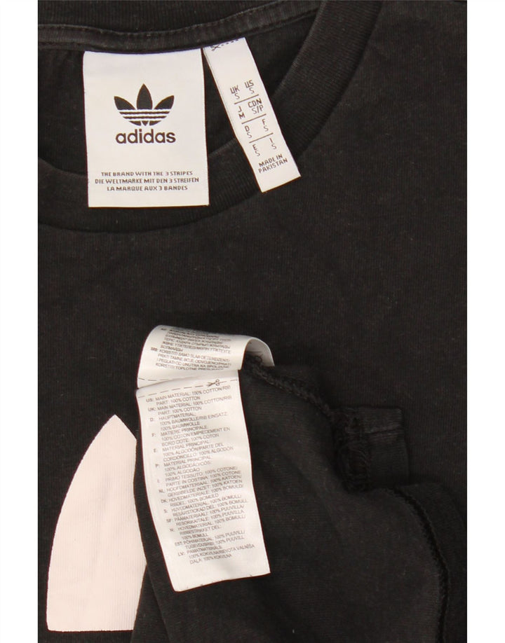 ADIDAS Mens Graphic T-Shirt Top Small Black Cotton