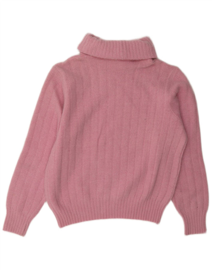 Vintage Womens Roll Neck Jumper Sweater UK 14 Medium Pink