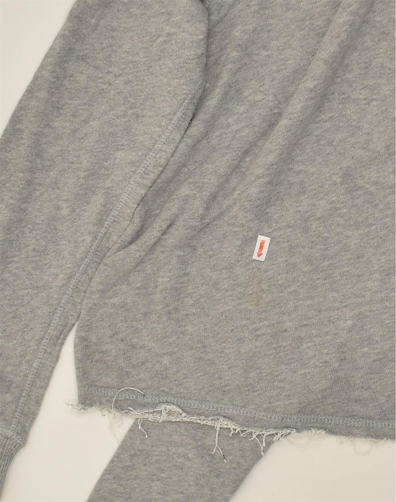 SUPERDRY Womens Oversized Hoodie Jumper UK 6 XS Grey Cotton | Vintage Superdry | Thrift | Second-Hand Superdry | Used Clothing | Messina Hembry 