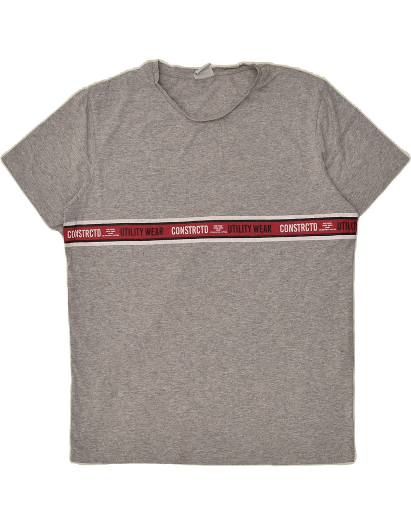 JACK & JONES Mens Graphic T-Shirt Top XL Grey Flecked Cotton | Vintage Jack & Jones | Thrift | Second-Hand Jack & Jones | Used Clothing | Messina Hembry 