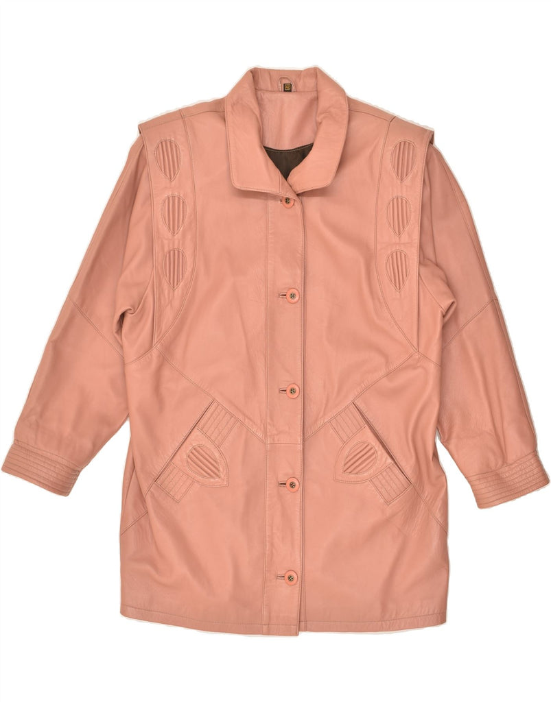 VINTAGE Womens Leather Coat EU 42 Large Pink Leather | Vintage Vintage | Thrift | Second-Hand Vintage | Used Clothing | Messina Hembry 