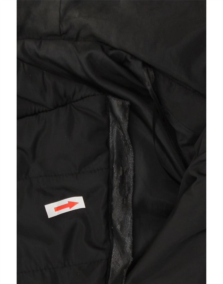 Pinko Womens Hooded Padded Jacket UK 10 Small Black Polyester