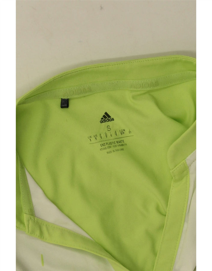 Adidas Womens Vest Top UK 10 Small Green Striped