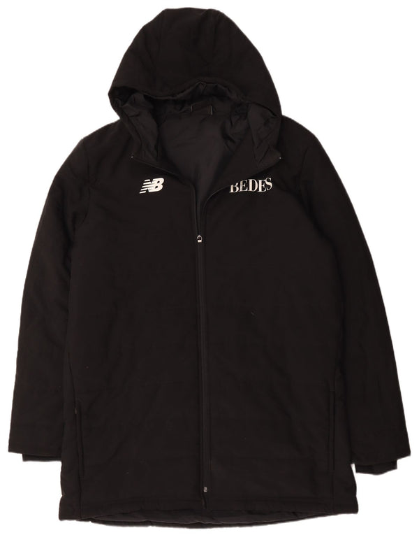 NEW BALANCE Mens Graphic Hooded Padded Coat UK 42 XL Black