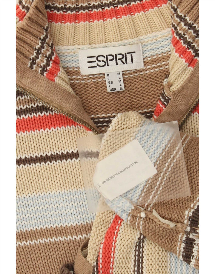 Esprit Womens Full Zip Cardigan Sweater UK 12 Medium Multicoloured Striped