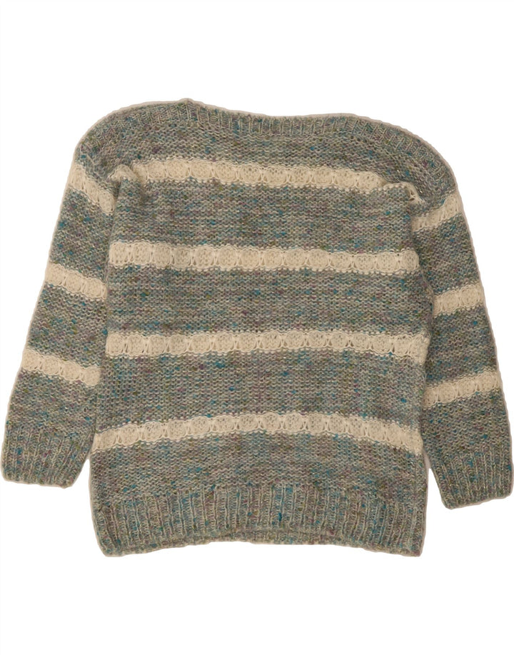 YESSICA Womens Boat Neck Jumper Sweater EU 40/42  Medium Grey Striped Vintage Yessica and Second-Hand Yessica from Messina Hembry 