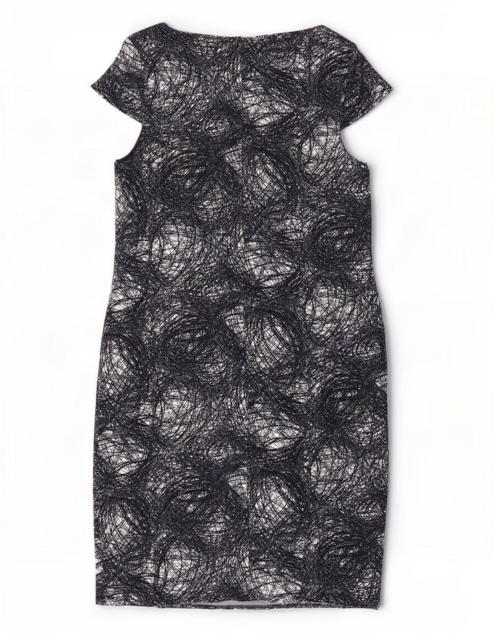 Marks & Spencer Womens Abstract Pattern Sheath Dress UK 20 2XL Black