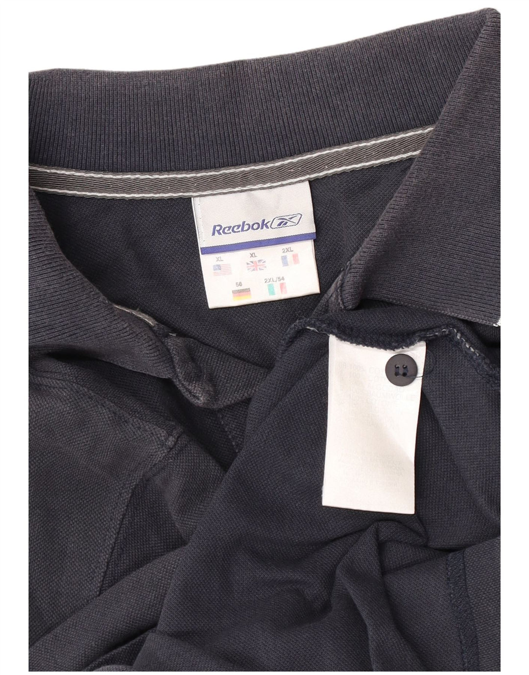 Reebok Mens Polo Shirt XL Navy Blue Cotton