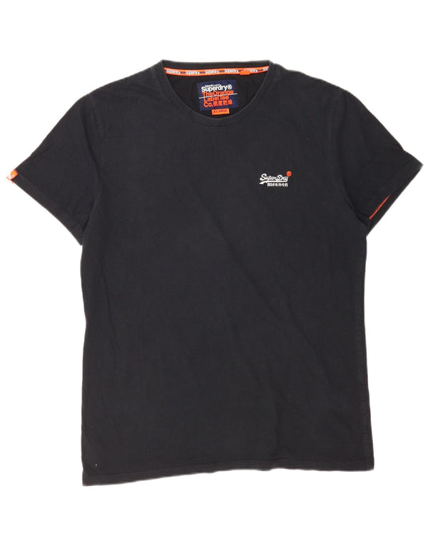 Superdry Mens T-Shirt Top XL Black Cotton