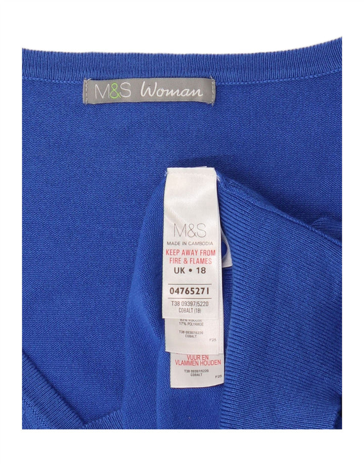 MARKS & SPENCER Womens Cardigan Sweater UK 18 XL Blue Viscose