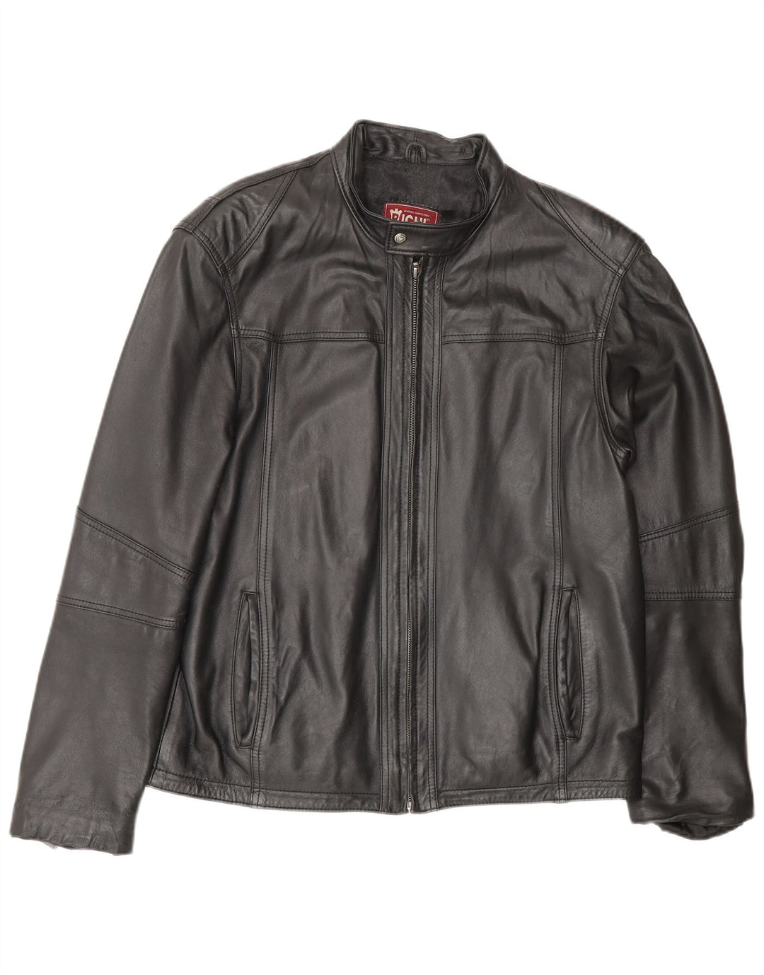 Vintage Mens Leather Jacket UK 40 Large Black Leather