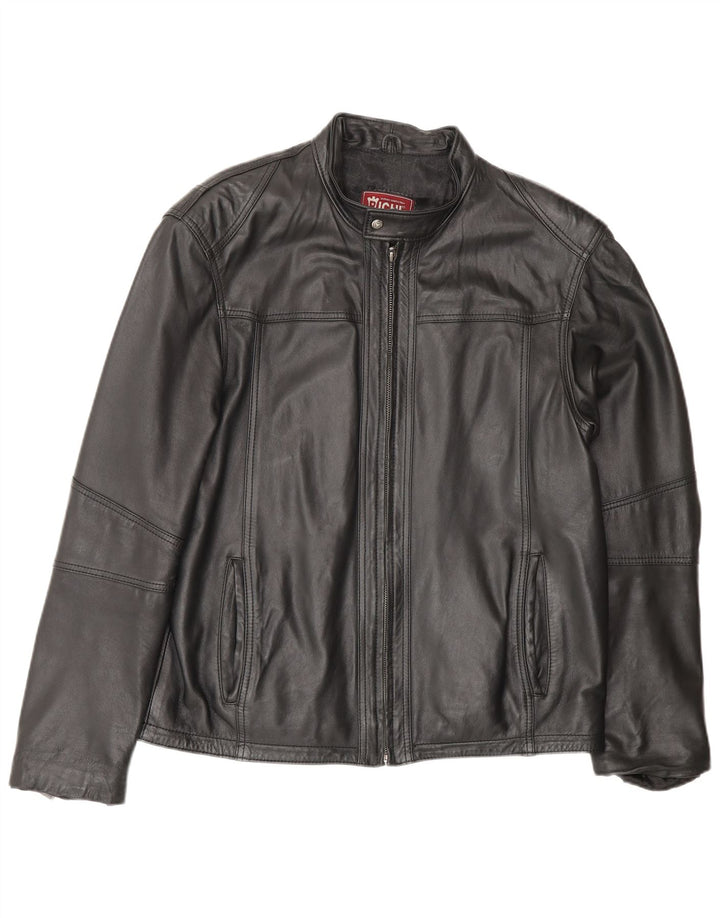 Vintage Mens Leather Jacket UK 40 Large Black Leather