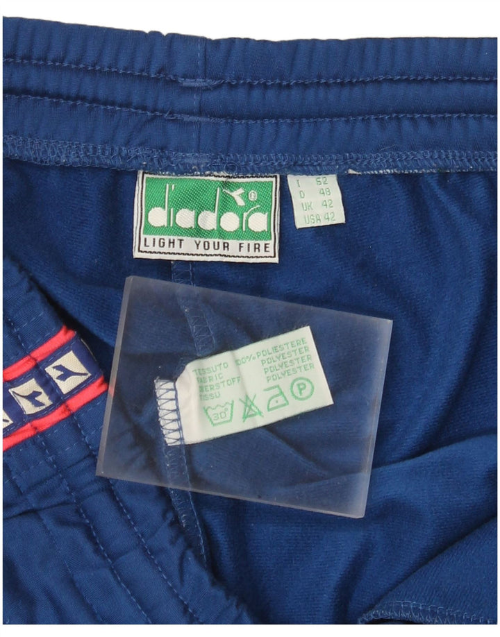 Diadora Mens Graphic Tracksuit Trousers UK 42 Large Blue Polyester