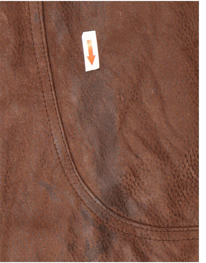 Allison Wingate Mens Leather Gilet EU 50 Large Brown Classic