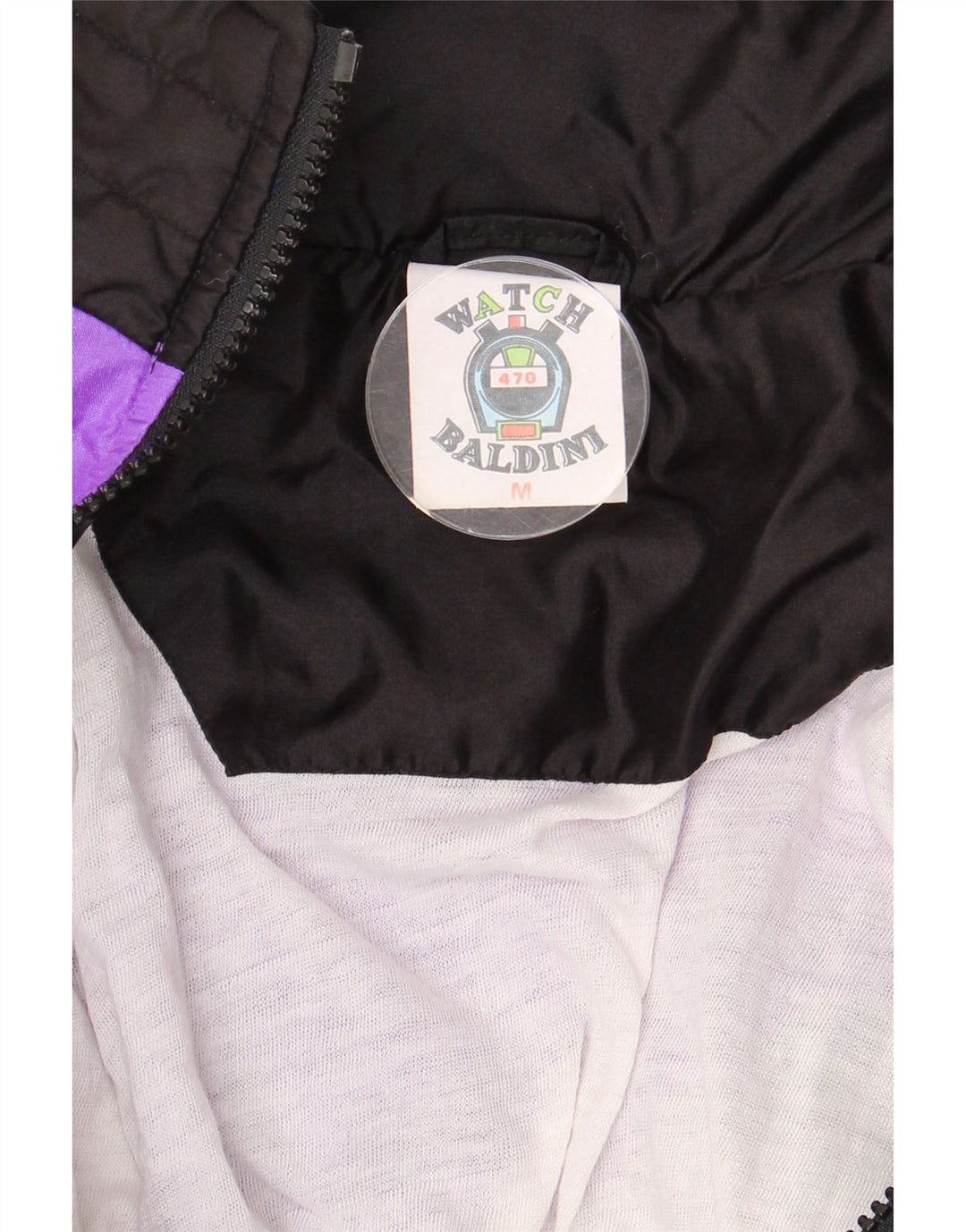 BALDINI Mens Tracksuit Top Jacket Medium Purple Colourblock Polyamide