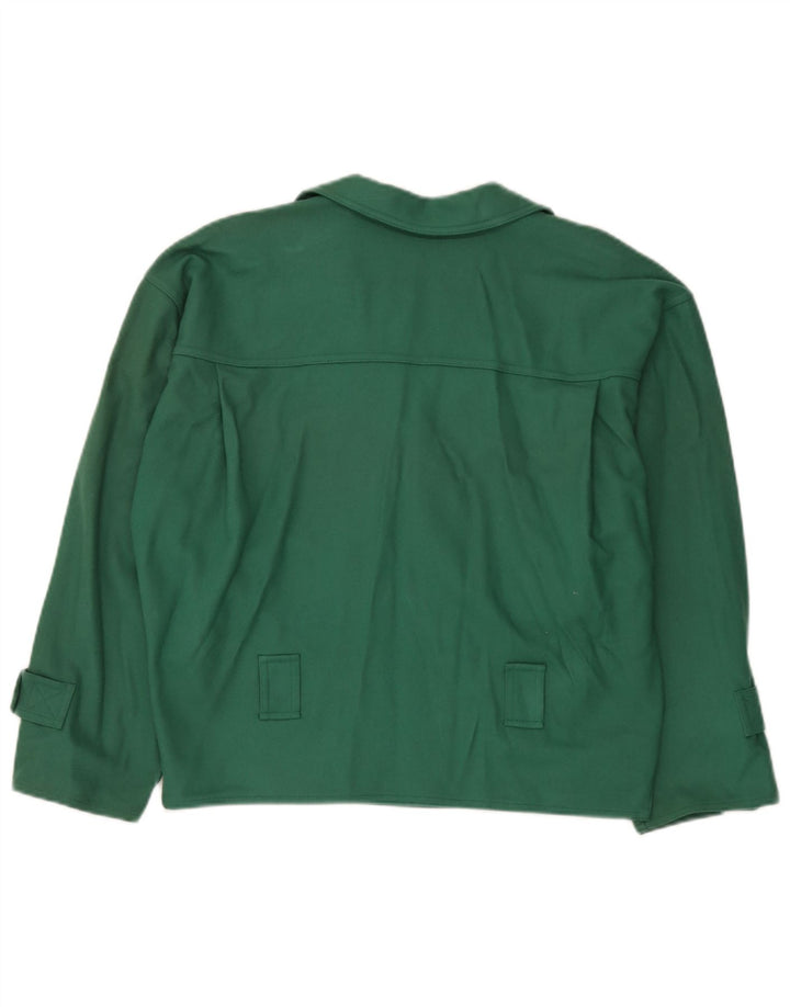 Vintage Womens Oversized Double Breasted Blazer Jacket UK 16 Large Green