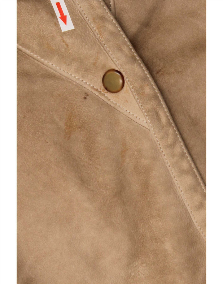 Vintage Womens 3/4 Sleeve Shearling Coat UK 14 Medium Beige