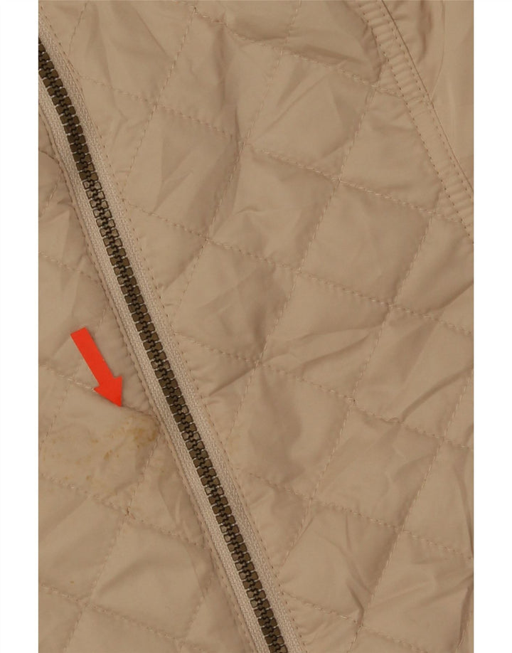 Marks & Spencer Womens Hooded Quilted Jacket UK 12 Medium  Beige