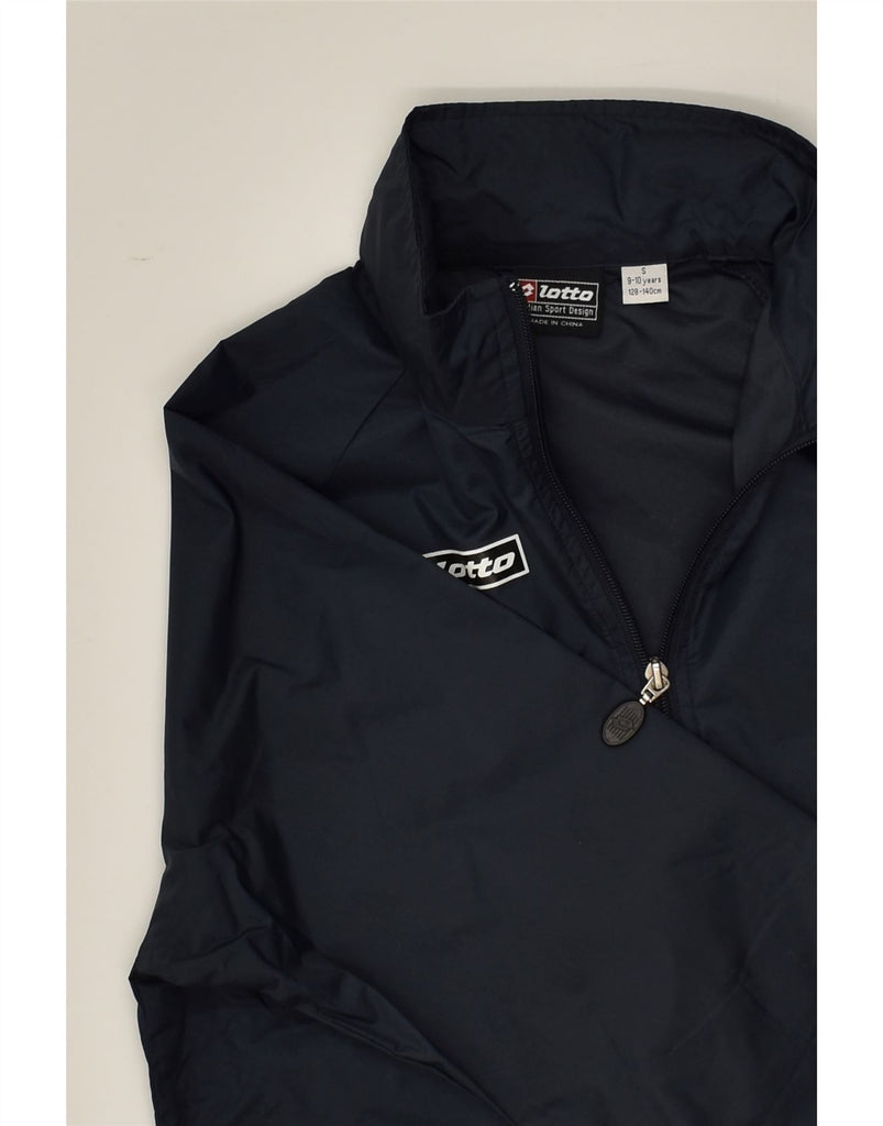 LOTTO Boys Oversized Hooded Rain Jacket 9-10 Years Small Navy Blue Nylon | Vintage Lotto | Thrift | Second-Hand Lotto | Used Clothing | Messina Hembry 