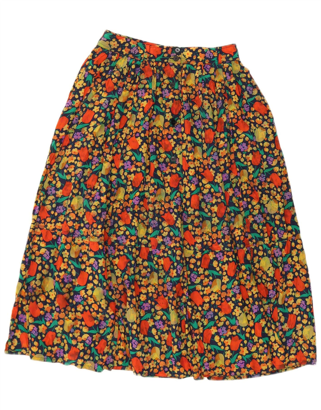 Vintage Womens High Waist A-Line Skirt IT 44 Medium W25 Multicoloured