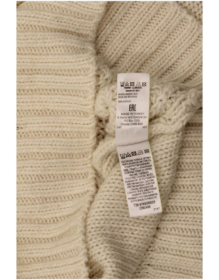 Marks & Spencer Womens Turtle Neck Jumper Sweater UK 16 Large Off White