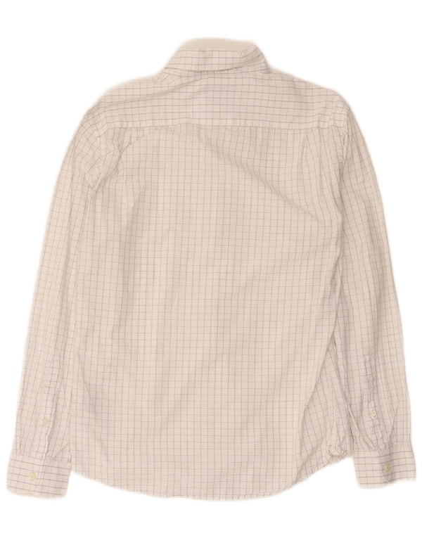 Dockers Mens Shirt Medium Off White Check Cotton