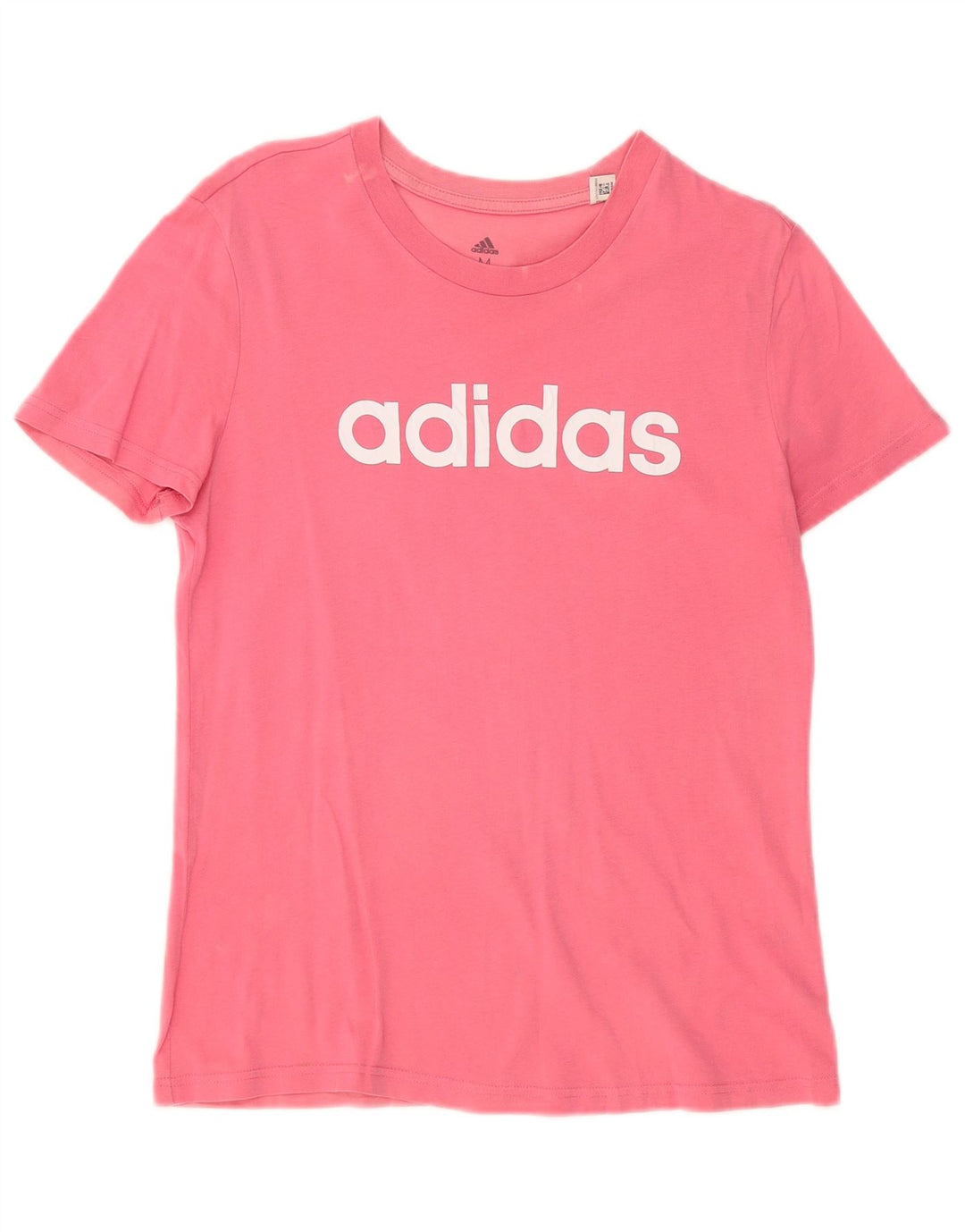 ADIDAS Womens Graphic T-Shirt Top UK 12 Medium Pink Cotton