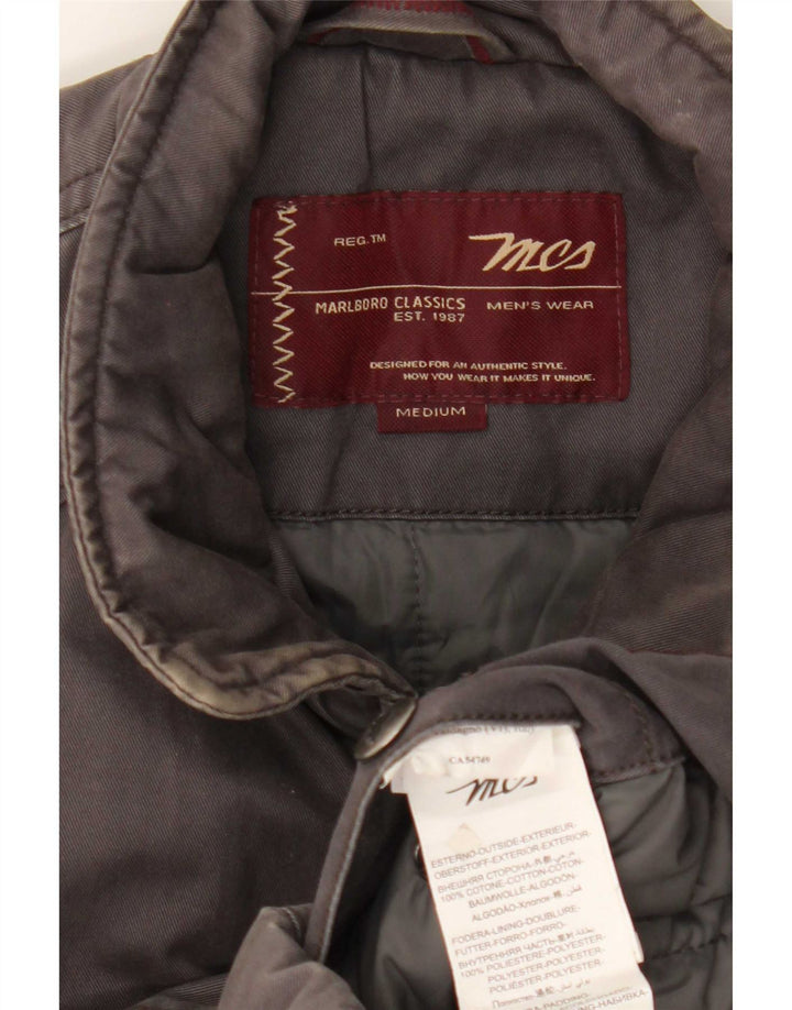 Marlboro Classics Mens Windbreaker Jacket UK 38 Medium Grey Cotton