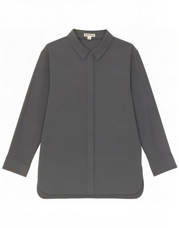 Whistles Womens Shirt UK 12 Medium Grey Cupro