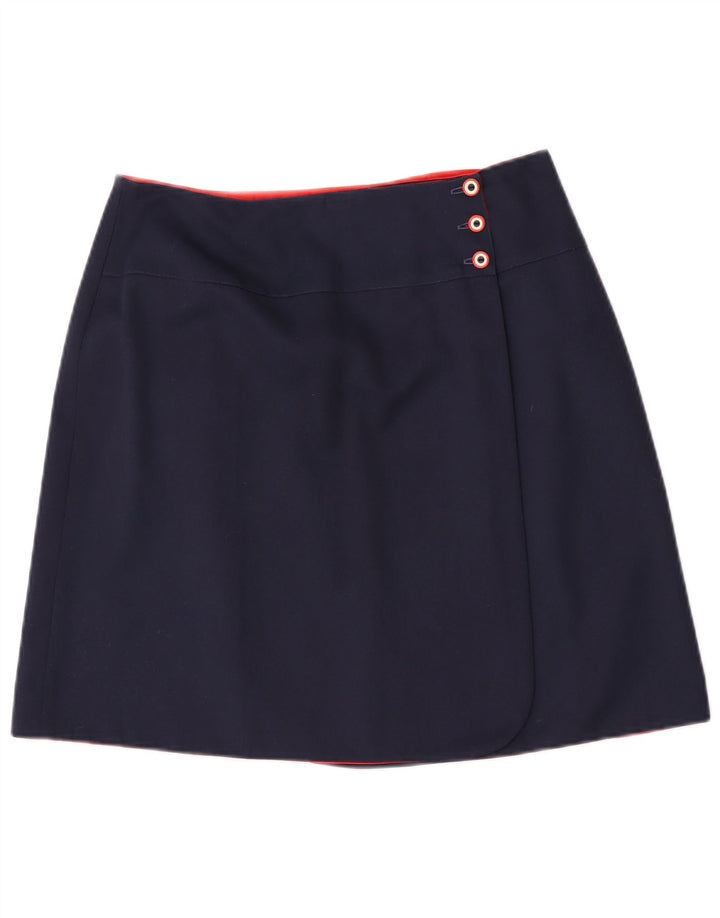 Vintage Womens Reversible Wrap Skirt Medium W30 Navy Blue