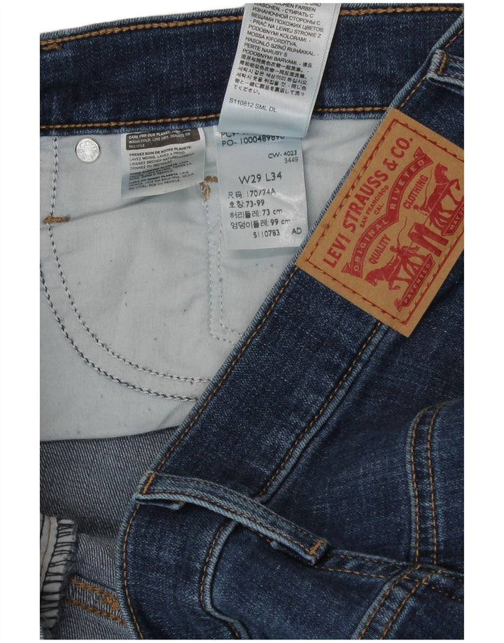Levi's Womens 312 Shaping Slim Jeans W29 L34 Blue Cotton