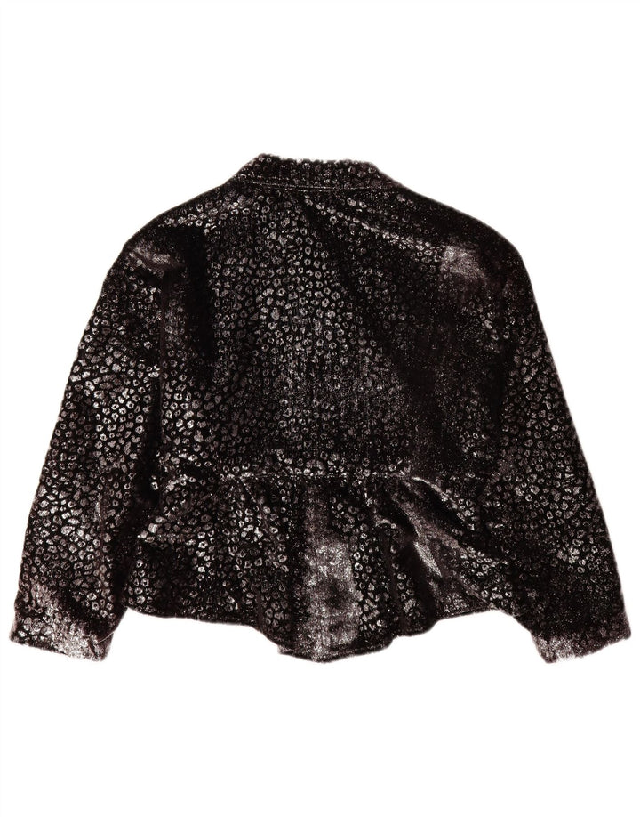 Vintage Womens Blazer Jacket UK 14 Medium Black Animal Print