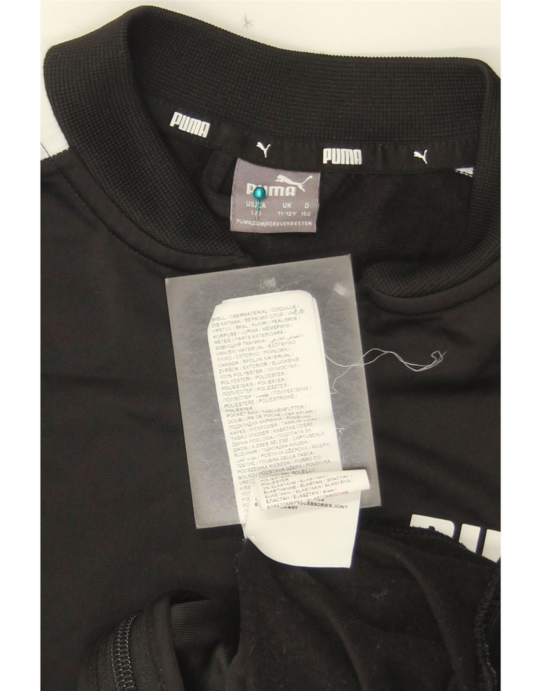 Puma Boys Graphic Tracksuit Top Jacket 11-12 Years Black Colourblock