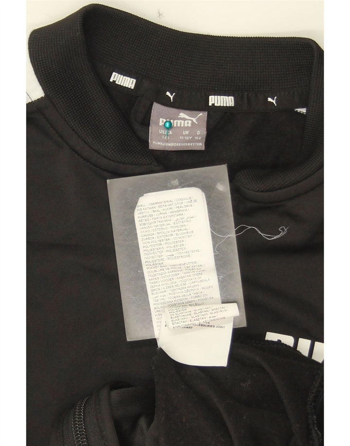 Puma Boys Graphic Tracksuit Top Jacket 11-12 Years Black Colourblock