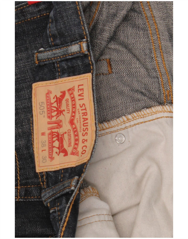 Levi's Mens 505 Straight Jeans W38 L30 Navy Blue