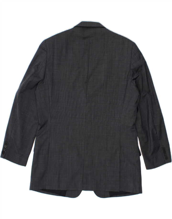 JAEGER Mens 1 Button Blazer Jacket UK 42 XL Grey Wool Vintage Jaeger and Second-Hand Jaeger from Messina Hembry 