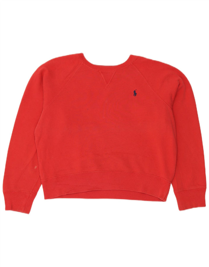 Polo Ralph Lauren Womens Oversized Sweatshirt Jumper UK 14 Medium Red